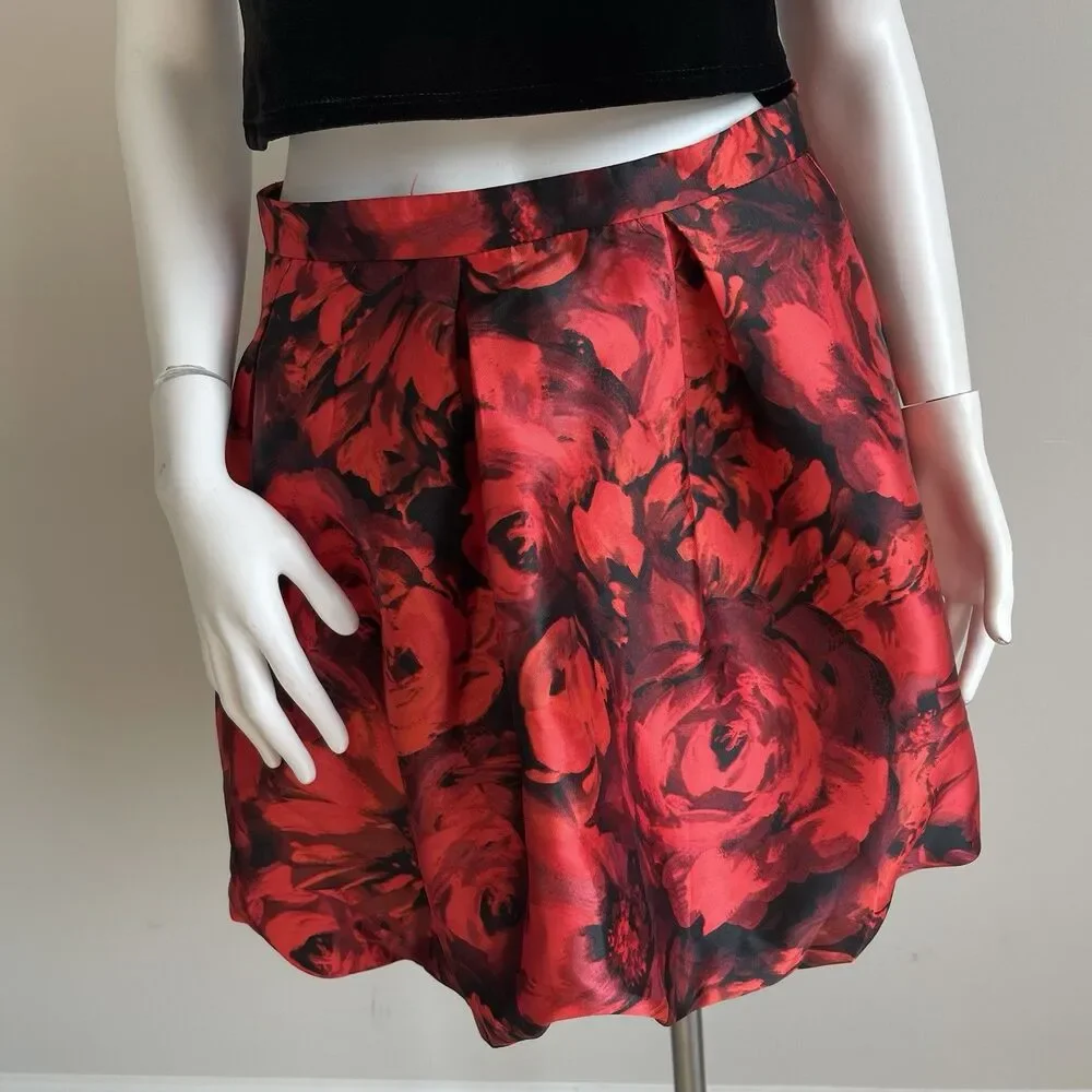BCX Big Girls Size 16 2pc Scalloped Velvet Top & Floral Bubble Skirt Set Holiday